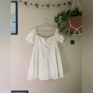 White Puff Sleeve Dress